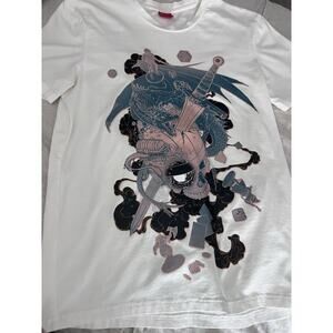 BiBi Sama T Shirt Anime Japanese Sword Skull Short Sleeve Small Cotton Spandex